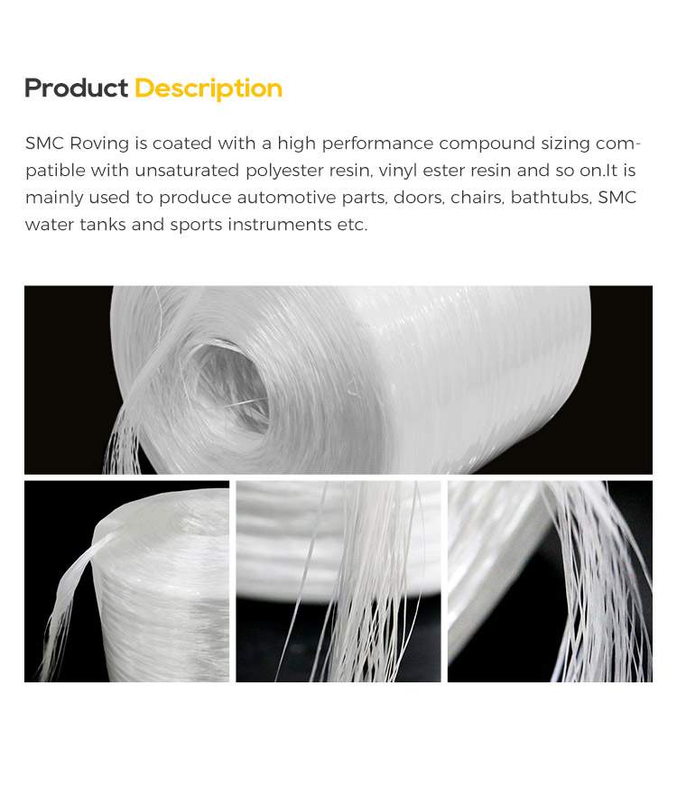 Thermal Insulation Industrial Processing Materials Fiberglass SMC Roving