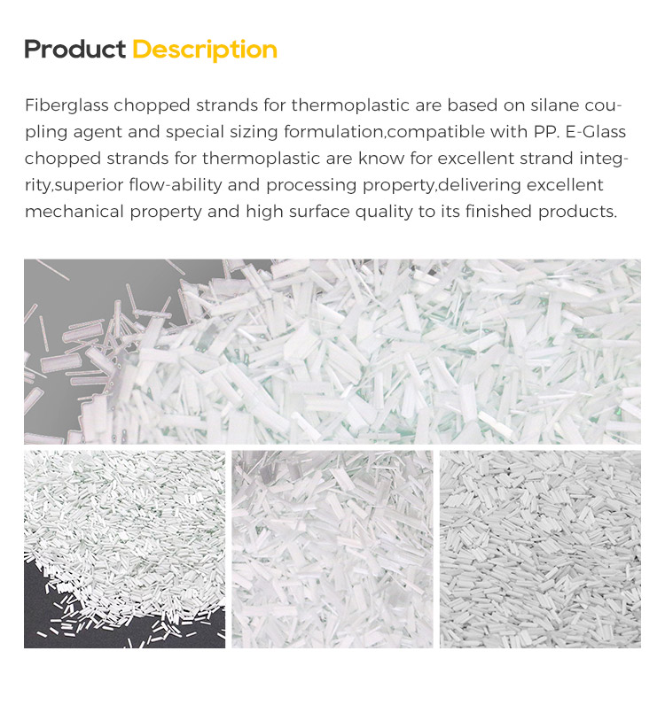 E-glass pp chopped strands 3mm/4.5mm for Masterbatch Cost-effective