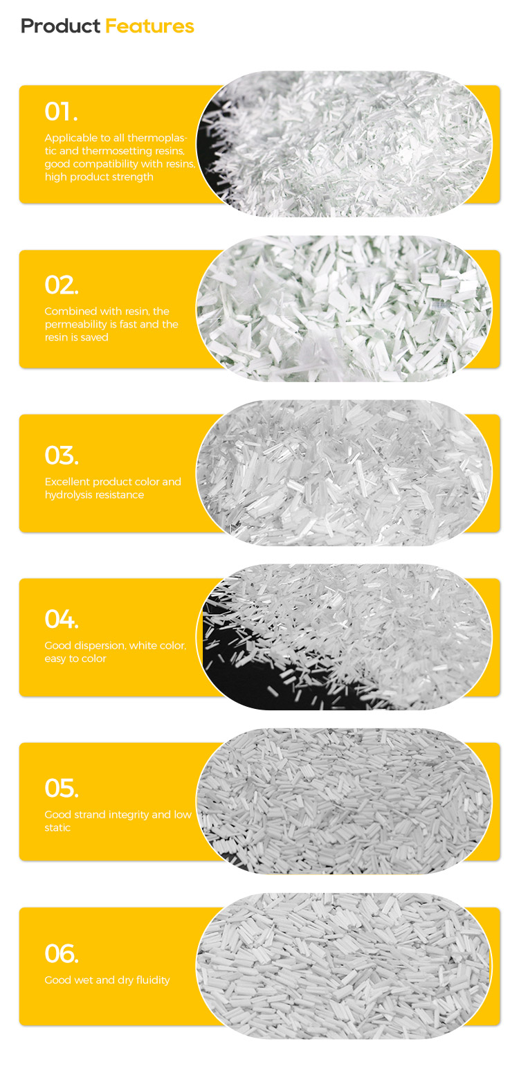 3mm/4.5mm glass fiber chopped strands for PP/PA/PBT Reinforcement Thermoplastics Direct Factory Sales 
